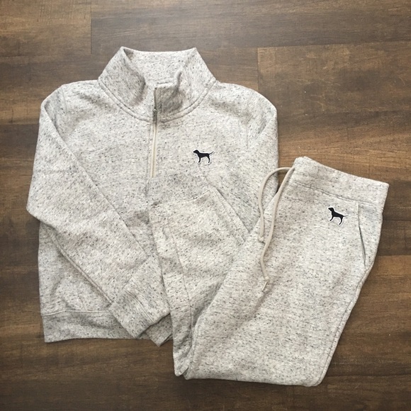 PINK Victoria's Secret Tops - [PINK] Heather Grey Sweatshirt Joggers Set